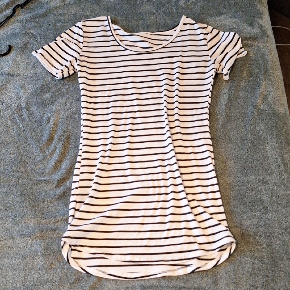 Striped Black and White Women's Top